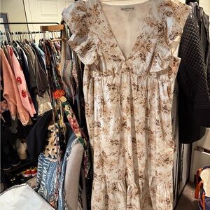 A&F Floral Ruffle Sleeve Dress, size XXLT